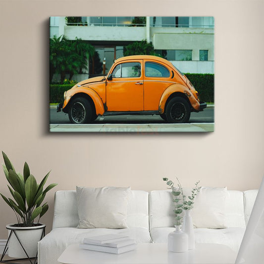 Volkswagen Beetle - Turuncu Klasik Vosvos Kanvas Tablo