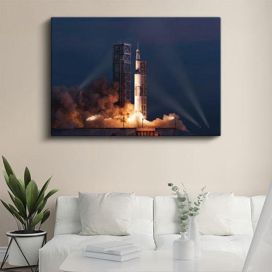Saturn V Roketi - Fırlatma Anında Uzay Aracı Kanvas Tablo