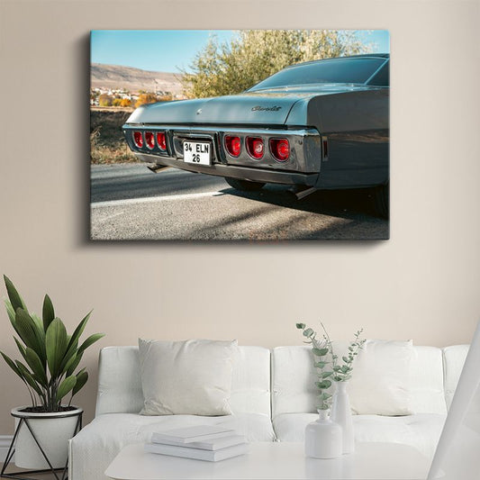 Chevrolet Impala - Klasik Amerikan Otomobili Arka Görünüm Kanvas Tablo