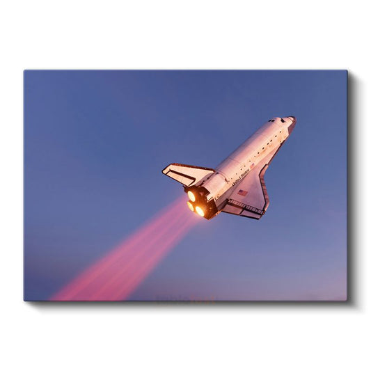 Space Shuttle - Gökyüzünde Yükselen Uzay Mekiği Kanvas Tablo