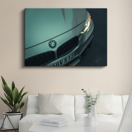 BMW Ön Görünüm - Lüks Alman Otomobil Detayı Kanvas Tablo