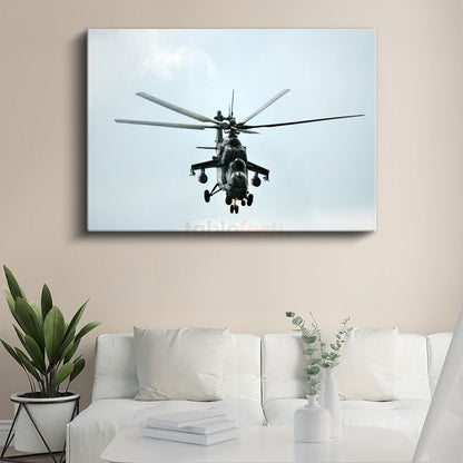 Mi-24 Hind Helikopter - Havada Askeri Hava Aracı Kanvas Tablo
