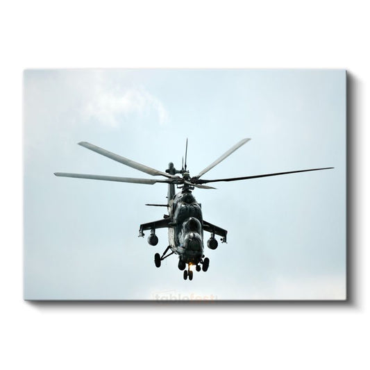 Mi-24 Hind Helikopter - Havada Askeri Hava Aracı Kanvas Tablo