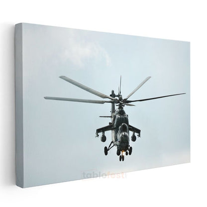 Mi-24 Hind Helikopter - Havada Askeri Hava Aracı Kanvas Tablo