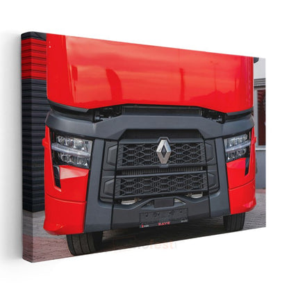 Renault Trucks - Kırmızı Modern Tır Ön Görünüm Kanvas Tablo