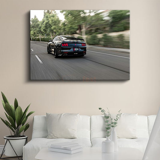 Ford Mustang GT - Siyah Spor Otomobil Kanvas Tablo