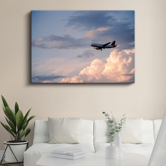 Airbus A320 - Gökyüzünde Yolcu Uçağı Kanvas Tablo