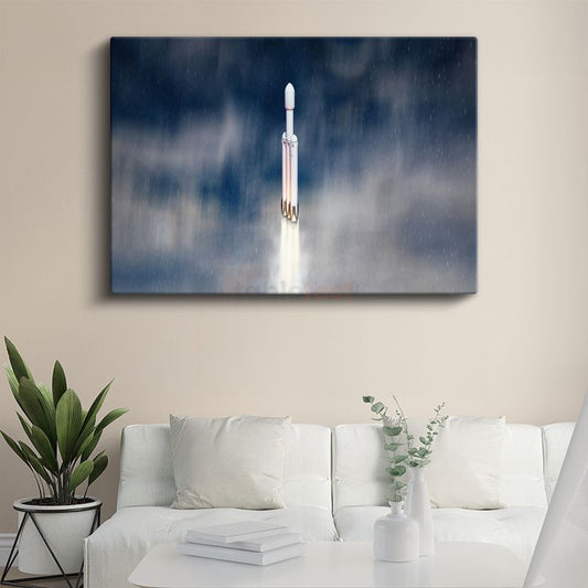 SpaceX Falcon Heavy - Uzay Fırlatma Anı Kanvas Tablo