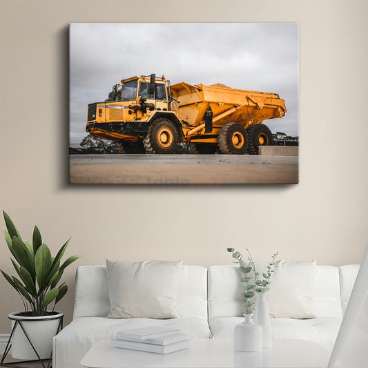 Volvo A40 - Sarı İş Makinesi Damperli Kamyon Kanvas Tablo