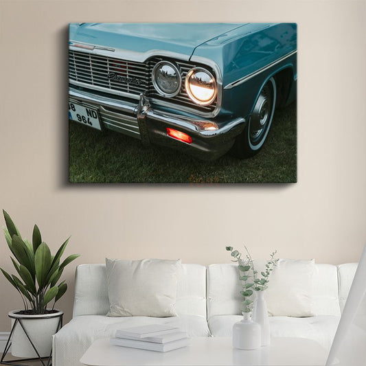 Chevrolet Klasik - Retro Far Detayı Kanvas Tablo