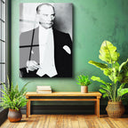 Tamperli Gerçek Cam Tablo Atatürk Frak Giyim Atatürk Tablosu Duvar Dekoru