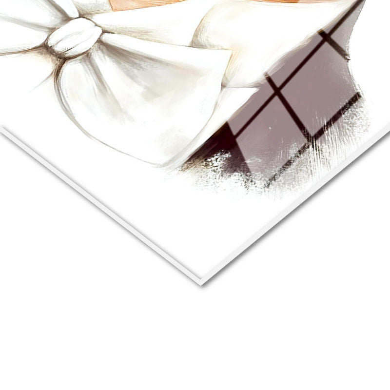 Tamperli Gerçek Cam Tablo Atatürk Papyonlu Çizim Atatürk Tablosu Duvar Dekoru