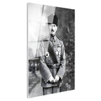 Tamperli Gerçek Cam Tablo Atatürk Madalyalı Mareşal Atatürk Tablosu Duvar Dekoru