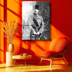 Tamperli Gerçek Cam Tablo Atatürk Madalyalı Mareşal Atatürk Tablosu Duvar Dekoru