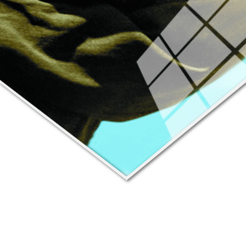 Tamperli Gerçek Cam Tablo Atatürk Eldivenli Melon Şapka Atatürk Tablosu Duvar Dekoru