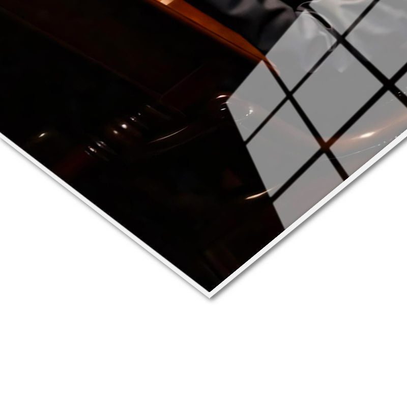 Tamperli Gerçek Cam Tablo Atatürk Kütüphane Kitap Okuma Atatürk Tablosu Duvar Dekoru