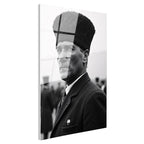 Tamperli Gerçek Cam Tablo Atatürk Kalpaklı Cephe Bakış Atatürk Tablosu Duvar Dekoru