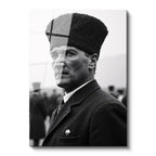Tamperli Gerçek Cam Tablo Atatürk Kalpaklı Cephe Bakış Atatürk Tablosu Duvar Dekoru