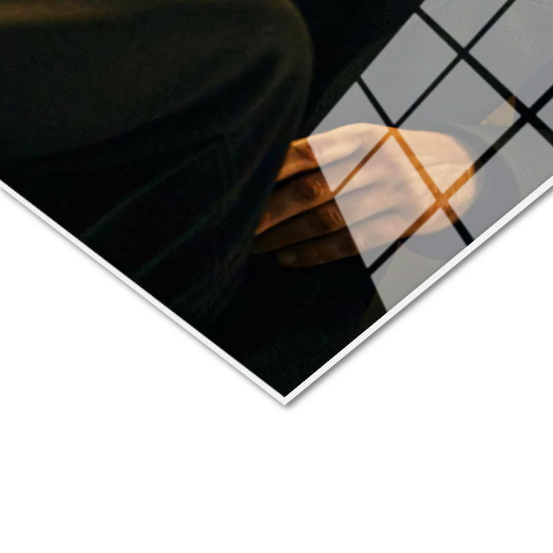 Tamperli Gerçek Cam Tablo Atatürk Boğazlı Kazak Ceket Sigara Atatürk Tablosu Duvar Dekoru