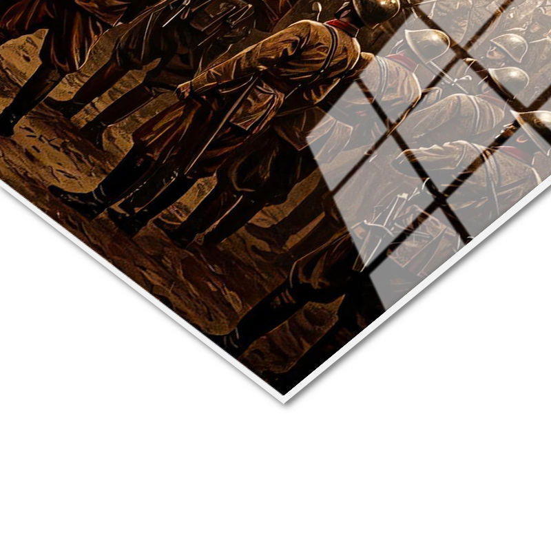 Tamperli Gerçek Cam Tablo Atatürk Kurtuluş Savaşı Ordu Bayrak Atatürk Tablosu Duvar Dekoru