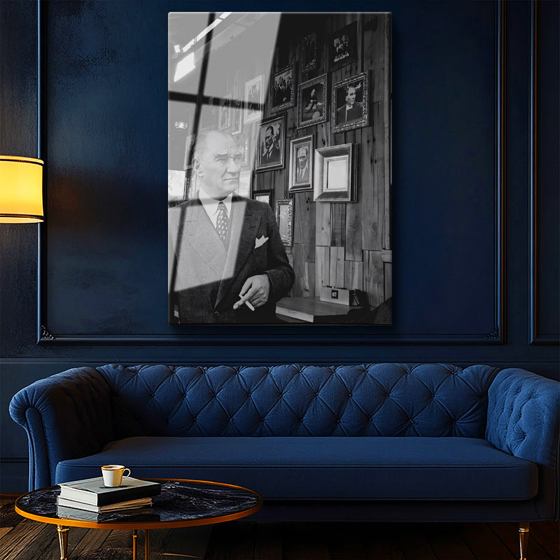 Tamperli Gerçek Cam Tablo Atatürk Sergi Alanı Tablolar Atatürk Tablosu Duvar Dekoru