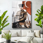 Tamperli Gerçek Cam Tablo Atatürk At Üzerinde Askeri Üniforma Atatürk Tablosu Duvar Dekoru