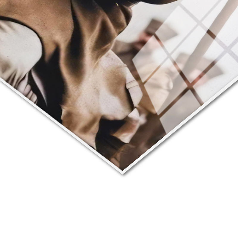 Tamperli Gerçek Cam Tablo Atatürk At Üzerinde Askeri Üniforma Atatürk Tablosu Duvar Dekoru