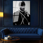 Tamperli Gerçek Cam Tablo Atatürk Sakallı Kalpaklı Nadir Portre Atatürk Tablosu Duvar Dekoru