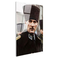 Tamperli Gerçek Cam Tablo Atatürk Resmi Üniforma Kalpaklı Bakış Atatürk Tablosu Duvar Dekoru