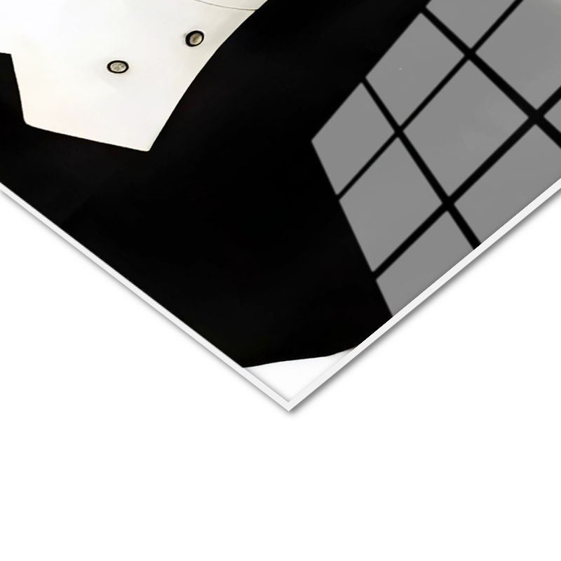 Tamperli Gerçek Cam Tablo Atatürk Smokin Frak Beyaz Yelek Atatürk Tablosu Duvar Dekoru