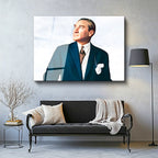 Tamperli Gerçek Cam Tablo Atatürk Bulutlu Fon Portre Atatürk Tablosu Duvar Dekoru