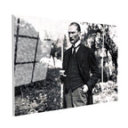 Tamperli Gerçek Cam Tablo Atatürk Bahçede Bastonlu Duruş Atatürk Tablosu Duvar Dekoru