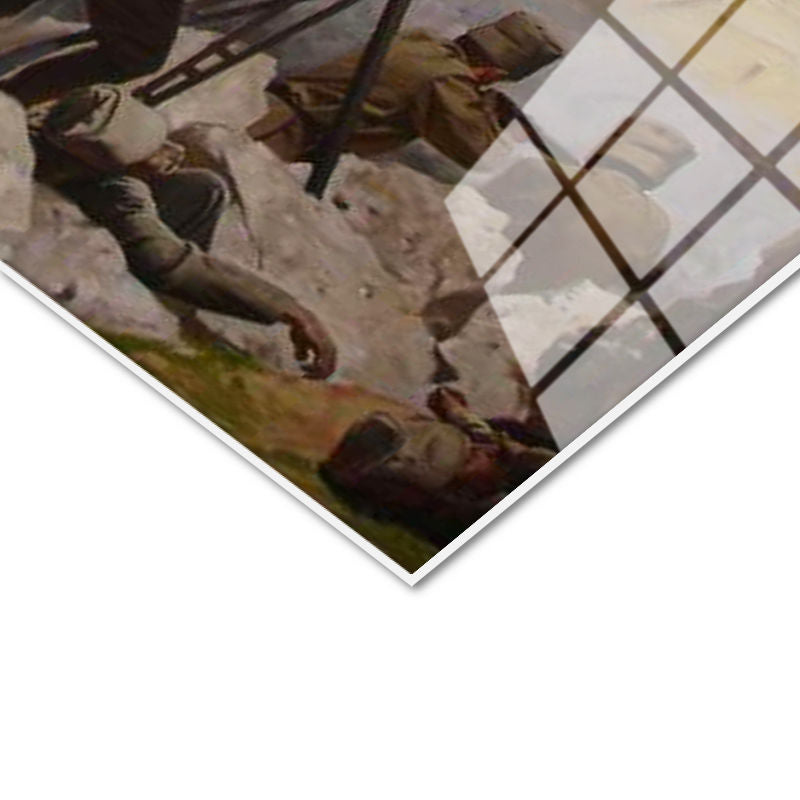 Tamperli Gerçek Cam Tablo Atatürk Savaş Meydanı Atatürk Tablosu Duvar Dekoru