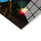 Tamperli Gerçek Cam Tablo Klasik Yağlı Boya Görünümlü Güller Çiçek Tablosu Duvar Dekoru