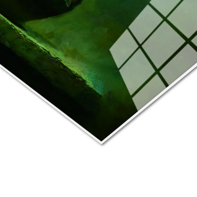 Tamperli Gerçek Cam Tablo Loş Işıkta Soluk Pembe Gül Çiçek Tablosu Duvar Dekoru