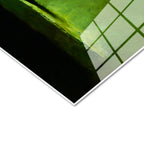 Tamperli Gerçek Cam Tablo Siyah Demlikte Beyaz Gül Çiçek Tablosu Duvar Dekoru