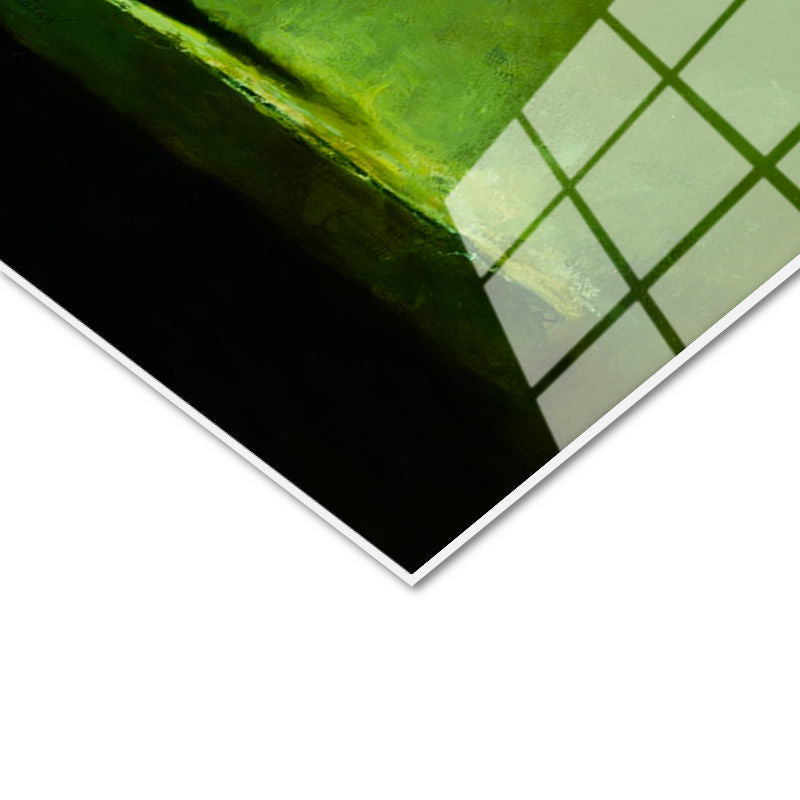 Tamperli Gerçek Cam Tablo Siyah Demlikte Beyaz Gül Çiçek Tablosu Duvar Dekoru