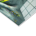 Tamperli Gerçek Cam Tablo Cam Vazoda Toplanmış Kır Çiçekleri Çiçek Tablosu Duvar Dekoru