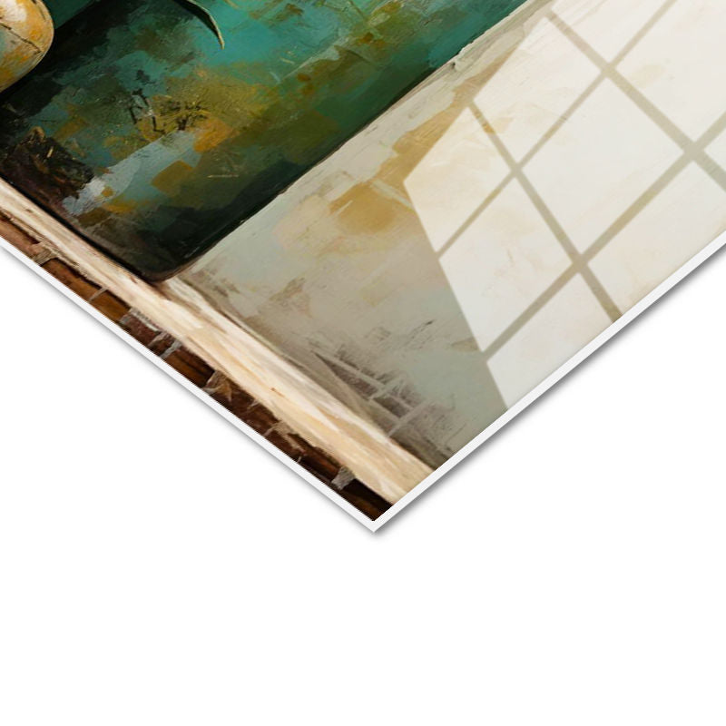 Tamperli Gerçek Cam Tablo Vazoda Orkide Çiçek Tablosu Duvar Dekoru