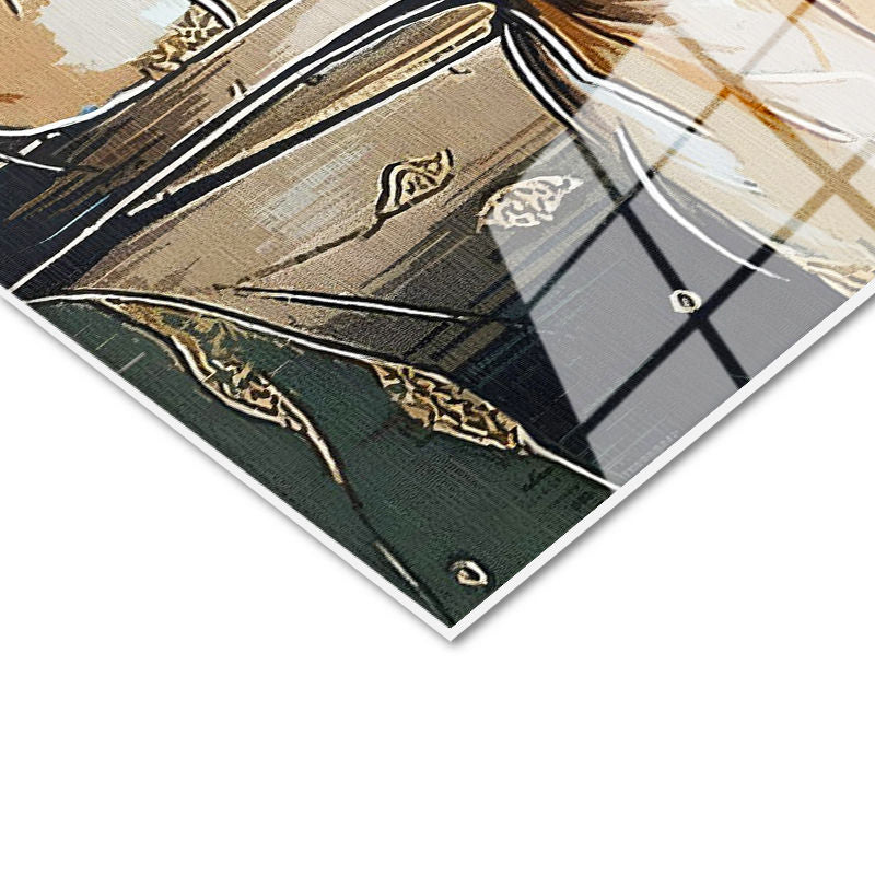 Tamperli Gerçek Cam Tablo Soyut Estetik Çiçekler Çiçek Tablosu Duvar Dekoru