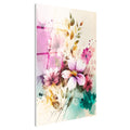 Tamperli Gerçek Cam Tablo Sulu Boya Görünümlü Çiçek Çiçek Tablosu Duvar Dekoru