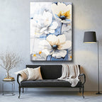 Tamperli Gerçek Cam Tablo Yumuşak Geçişli Zarif Çiçekler Çiçek Tablosu Duvar Dekoru