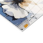 Tamperli Gerçek Cam Tablo Yumuşak Geçişli Zarif Çiçekler Çiçek Tablosu Duvar Dekoru