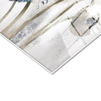 Tamperli Gerçek Cam Tablo Sanatsal İri Yapraklı Çiçekler Çiçek Tablosu Duvar Dekoru