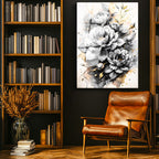 Tamperli Gerçek Cam Tablo Parlak Damla Detaylı Güller Çiçek Tablosu Duvar Dekoru