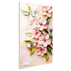 Tamperli Gerçek Cam Tablo Palet Bıçağı Teknikli Çiçekler Çiçek Tablosu Duvar Dekoru