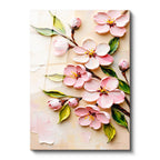 Tamperli Gerçek Cam Tablo Palet Bıçağı Teknikli Çiçekler Çiçek Tablosu Duvar Dekoru