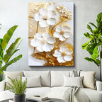 Tamperli Gerçek Cam Tablo Belirgin Damar Detaylı Çiçekler Çiçek Tablosu Duvar Dekoru