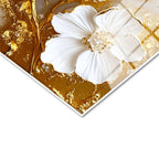 Tamperli Gerçek Cam Tablo Belirgin Damar Detaylı Çiçekler Çiçek Tablosu Duvar Dekoru