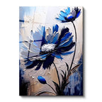 Tamperli Gerçek Cam Tablo Spatula Dokulu Büyük Çiçek Çiçek Tablosu Duvar Dekoru